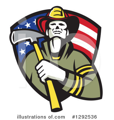 Royalty-Free (RF) Fireman Clipart Illustration by patrimonio - Stock Sample #1292536