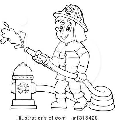 Royalty-Free (RF) Fireman Clipart Illustration by visekart - Stock Sample #1315428