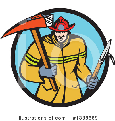 Royalty-Free (RF) Fireman Clipart Illustration by patrimonio - Stock Sample #1388669