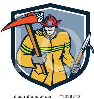 Royalty-Free (RF) Fireman Clipart Illustration by patrimonio - Stock Sample #1388670