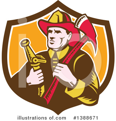 Royalty-Free (RF) Fireman Clipart Illustration by patrimonio - Stock Sample #1388671