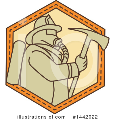 Royalty-Free (RF) Fireman Clipart Illustration by patrimonio - Stock Sample #1442022
