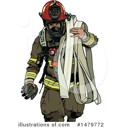 Royalty-Free (RF) Fireman Clipart Illustration by dero - Stock Sample #1479772