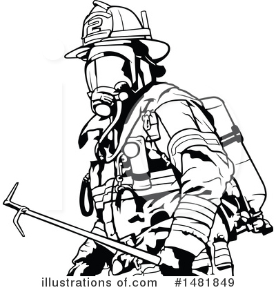 Royalty-Free (RF) Fireman Clipart Illustration by dero - Stock Sample #1481849