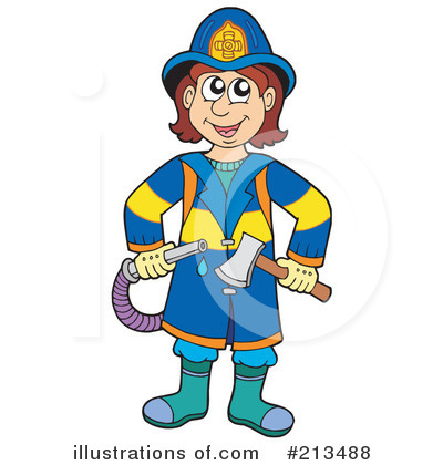 Royalty-Free (RF) Fireman Clipart Illustration by visekart - Stock Sample #213488