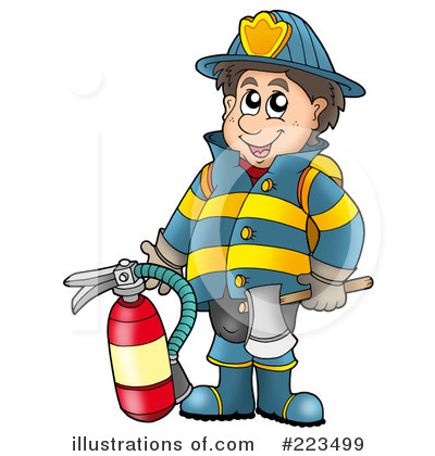 Royalty-Free (RF) Fireman Clipart Illustration by visekart - Stock Sample #223499
