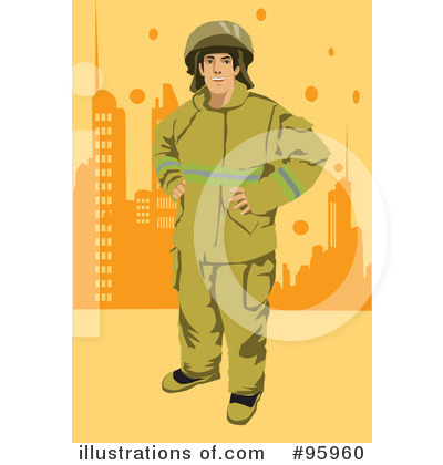 Royalty-Free (RF) Fireman Clipart Illustration by mayawizard101 - Stock Sample #95960