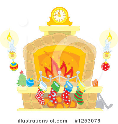Royalty-Free (RF) Fireplace Clipart Illustration by Alex Bannykh - Stock Sample #1253076