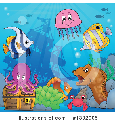 Royalty-Free (RF) Fish Clipart Illustration by visekart - Stock Sample #1392905
