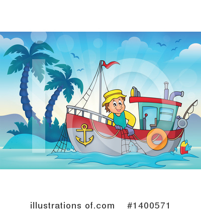 Royalty-Free (RF) Fisherman Clipart Illustration by visekart - Stock Sample #1400571