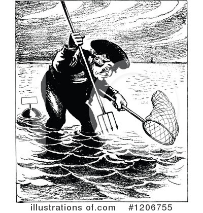 Royalty-Free (RF) Fishing Clipart Illustration by Prawny Vintage - Stock Sample #1206755