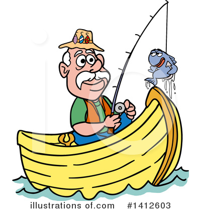 Royalty-Free (RF) Fishing Clipart Illustration by LaffToon - Stock Sample #1412603