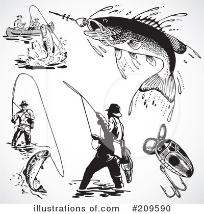 Royalty-Free (RF) Fishing Clipart Illustration by BestVector - Stock Sample #209590