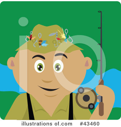 Royalty-Free (RF) Fishing Clipart Illustration by Dennis Holmes Designs - Stock Sample #43460