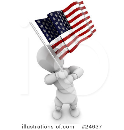 American Flags Clipart #24637 by KJ Pargeter