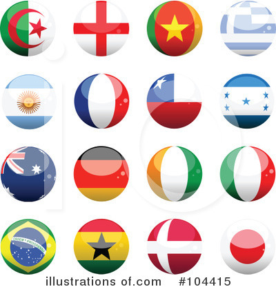 Royalty-Free (RF) Flags Clipart Illustration by elaineitalia - Stock Sample #104415