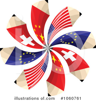 Flag Pencil Clipart #1060761 by Andrei Marincas