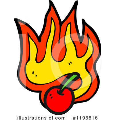 Royalty-Free (RF) Flaming Cherry Design Clipart Illustration by lineartestpilot - Stock Sample #1196816