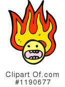 Flaming Face Clipart #1190677 by lineartestpilot