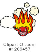 Flaming Face Clipart #1209457 by lineartestpilot