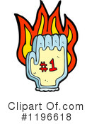 Flaming Hand Clipart #1196618 by lineartestpilot