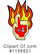 Flaming Hand Clipart #1196621 by lineartestpilot