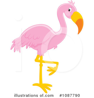 Pink Flamingo Clipart #1087790 by Alex Bannykh
