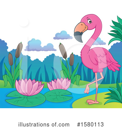 Royalty-Free (RF) Flamingo Clipart Illustration by visekart - Stock Sample #1580113