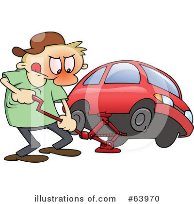 Royalty-Free (RF) Flat Tire Clipart Illustration by gnurf - Stock Sample #63970