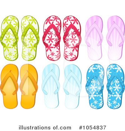 Royalty-Free (RF) Flip Flops Clipart Illustration by elaineitalia - Stock Sample #1054837