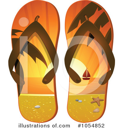 Royalty-Free (RF) Flip Flops Clipart Illustration by elaineitalia - Stock Sample #1054852