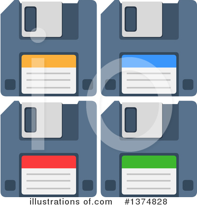 Royalty-Free (RF) Floppy Disk Clipart Illustration by Liron Peer - Stock Sample #1374828
