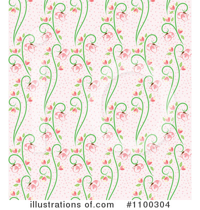 Royalty-Free (RF) Floral Background Clipart Illustration by Cherie Reve - Stock Sample #1100304