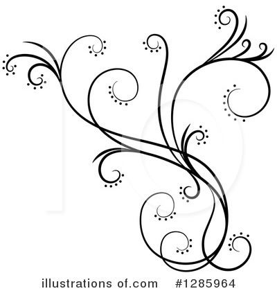 Floral Scroll Clipart #1285964 by Cherie Reve
