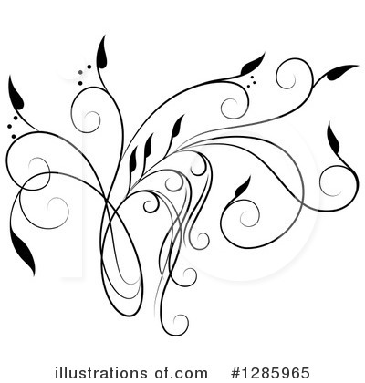 Floral Scroll Clipart #1285965 by Cherie Reve