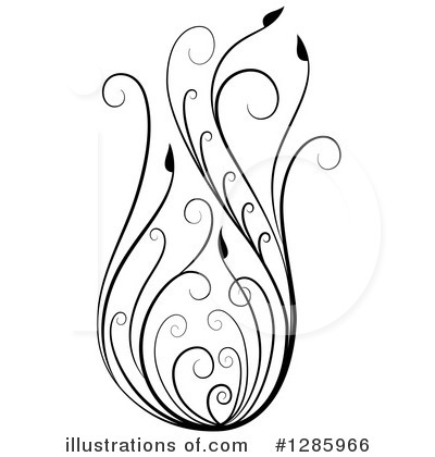 Floral Scroll Clipart #1285966 by Cherie Reve
