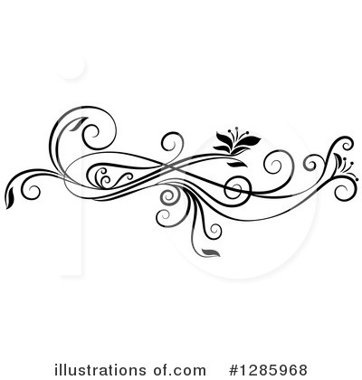 Floral Scroll Clipart #1285968 by Cherie Reve
