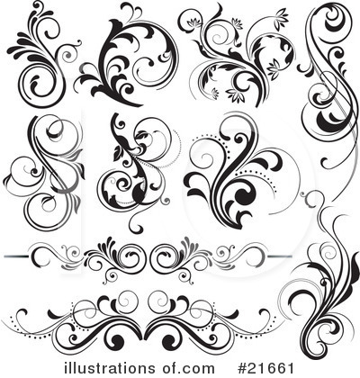 Royalty-Free (RF) Floral Elements Clipart Illustration by OnFocusMedia - Stock Sample #21661