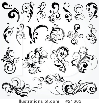 Royalty-Free (RF) Floral Elements Clipart Illustration by OnFocusMedia - Stock Sample #21663