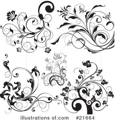 Royalty-Free (RF) Floral Elements Clipart Illustration by OnFocusMedia - Stock Sample #21664