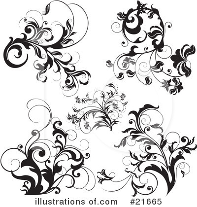 Royalty-Free (RF) Floral Elements Clipart Illustration by OnFocusMedia - Stock Sample #21665