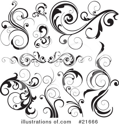 Royalty-Free (RF) Floral Elements Clipart Illustration by OnFocusMedia - Stock Sample #21666