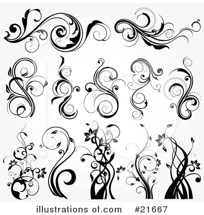 Royalty-Free (RF) Floral Elements Clipart Illustration by OnFocusMedia - Stock Sample #21667