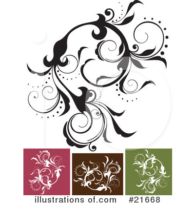 Royalty-Free (RF) Floral Elements Clipart Illustration by OnFocusMedia - Stock Sample #21668