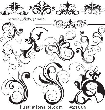 Royalty-Free (RF) Floral Elements Clipart Illustration by OnFocusMedia - Stock Sample #21669