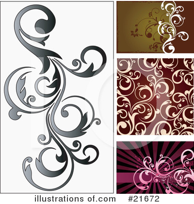 Royalty-Free (RF) Floral Elements Clipart Illustration by OnFocusMedia - Stock Sample #21672