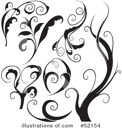 Royalty-Free (RF) Floral Elements Clipart Illustration by dero - Stock Sample #52154