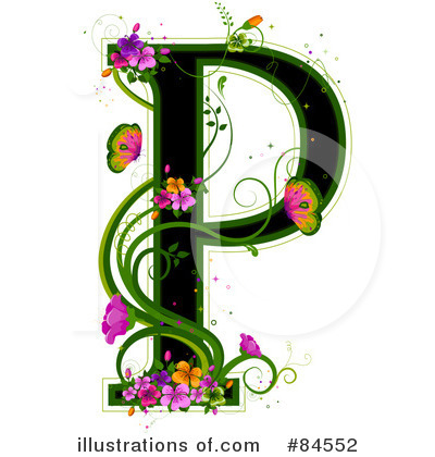 Floral Letter Clipart #84552 by BNP Design Studio