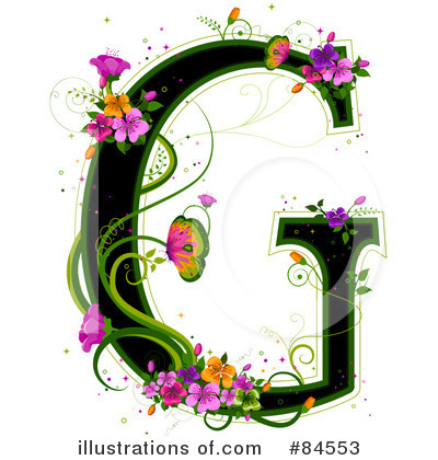 Royalty-Free (RF) Floral Letter Clipart Illustration by BNP Design Studio - Stock Sample #84553