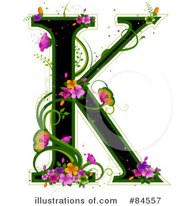 Royalty-Free (RF) Floral Letter Clipart Illustration by BNP Design Studio - Stock Sample #84557